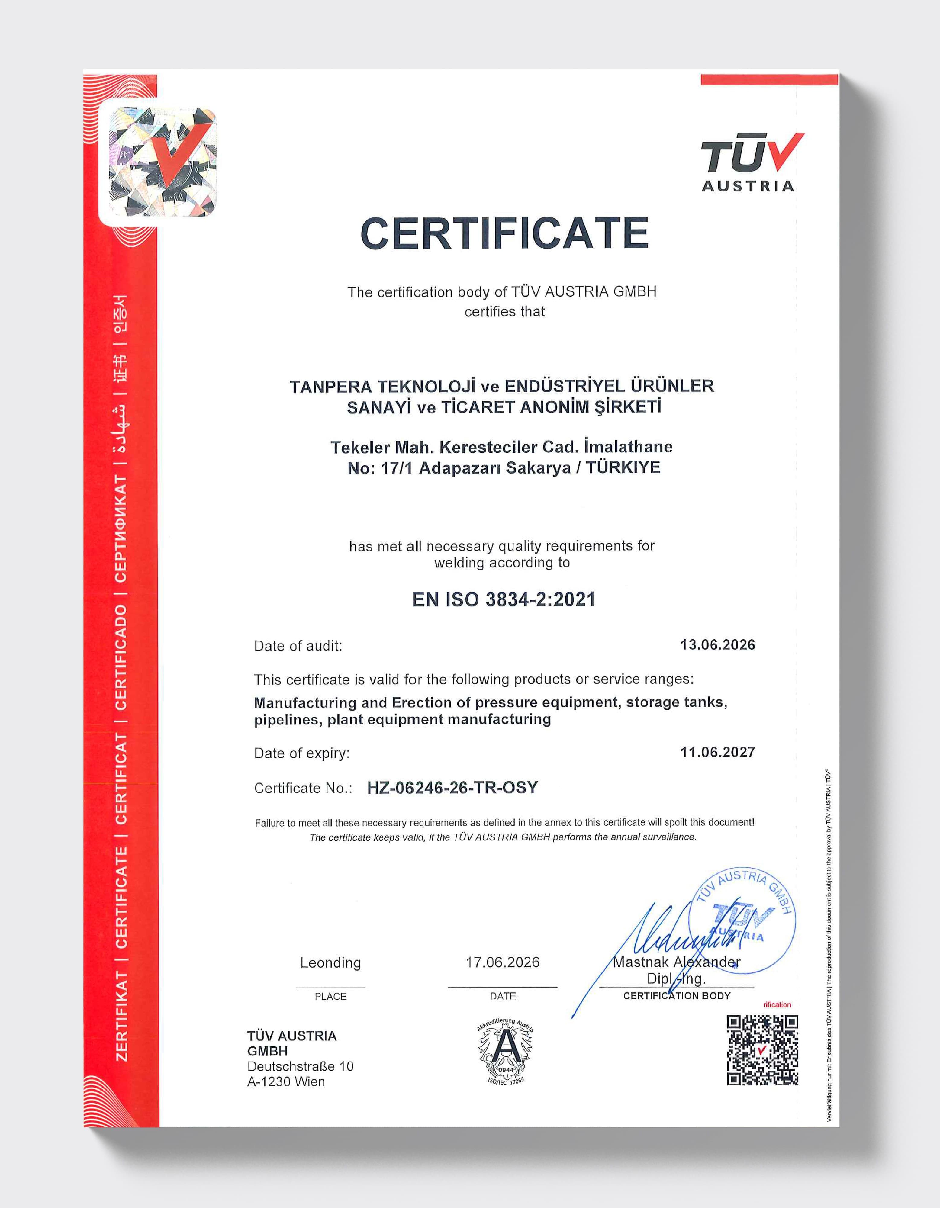 ISO 3834-2 — Schweißqualitätsmanagement